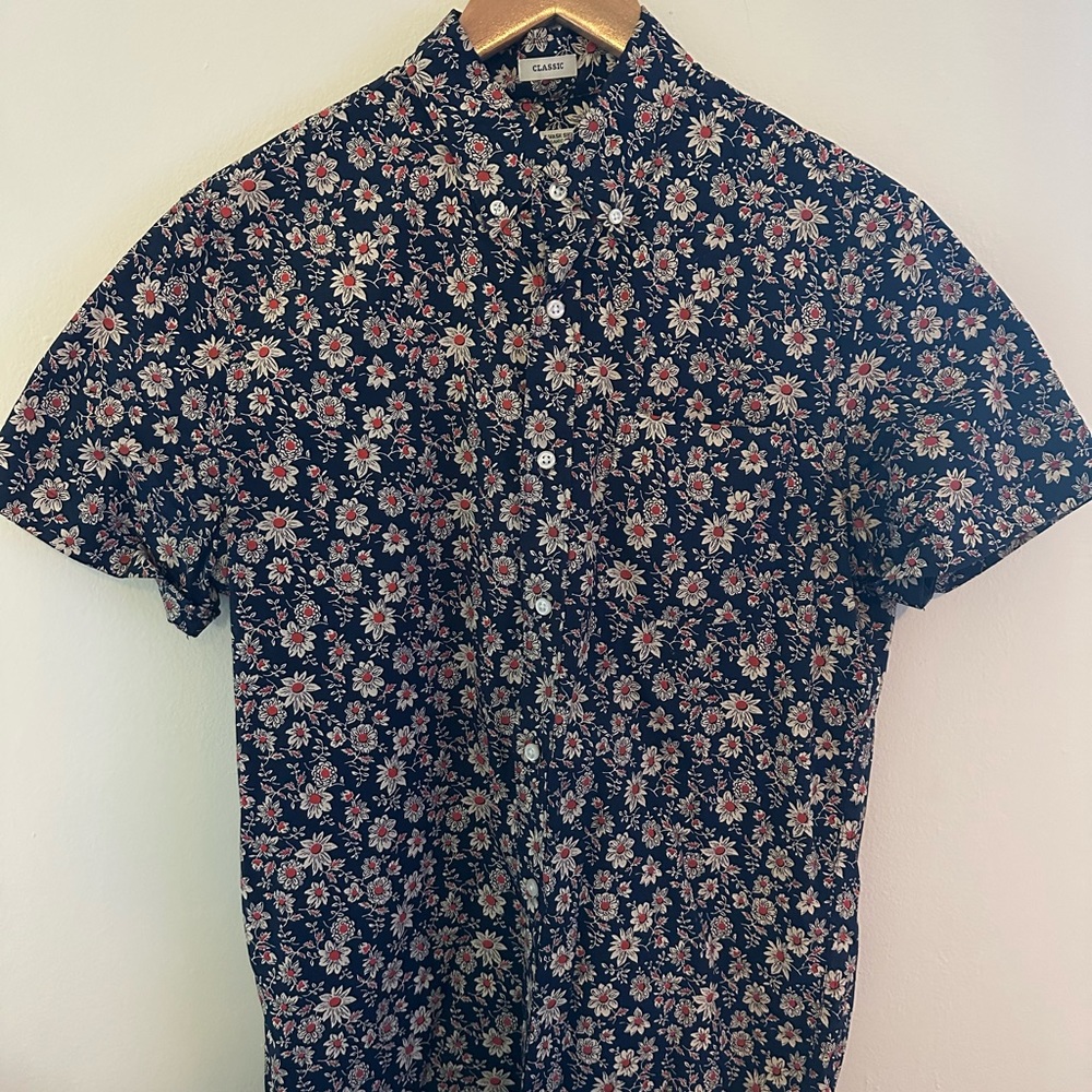Men’s J Crew Small Floral Print Short Sleeve Button Down